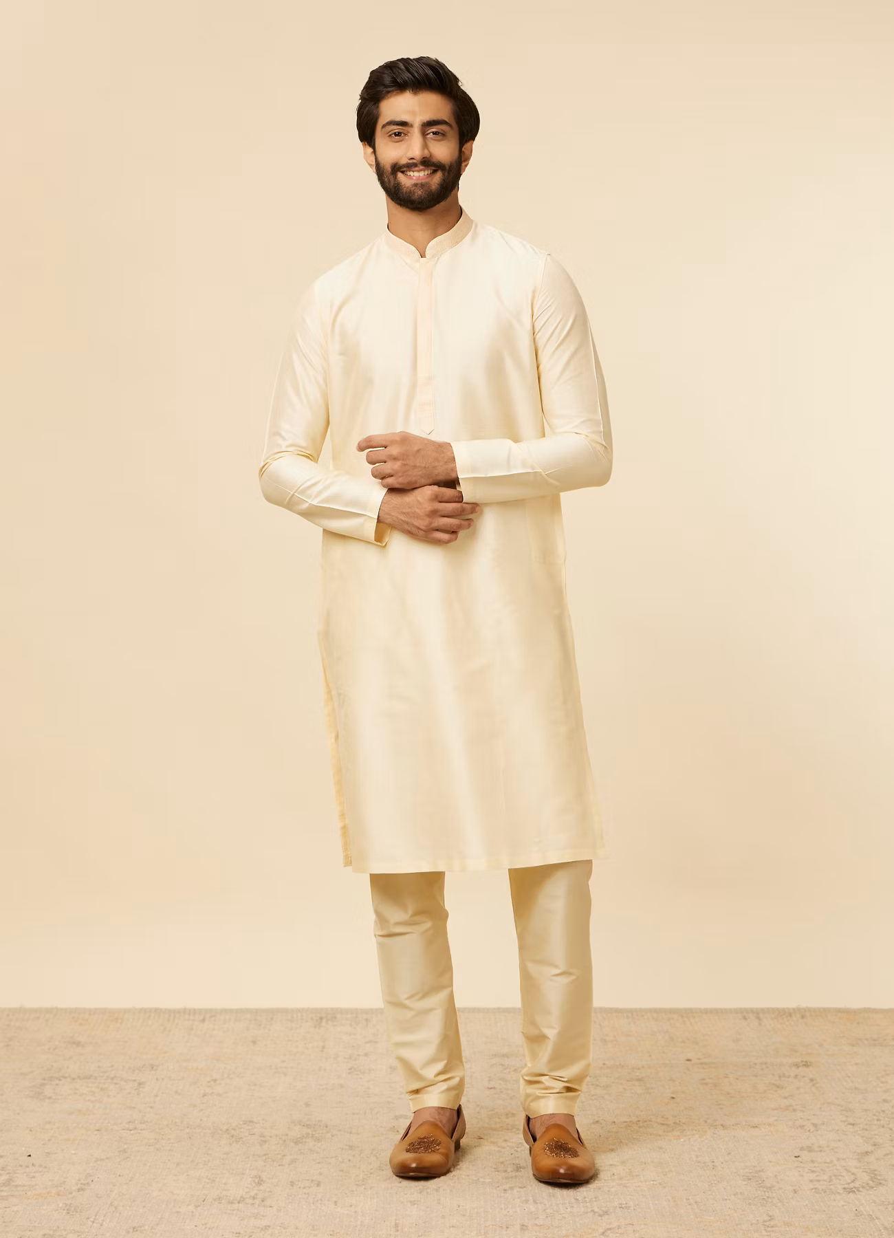 Ivory kurta, front
