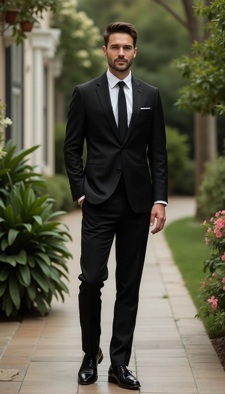 Classic suit, walking
